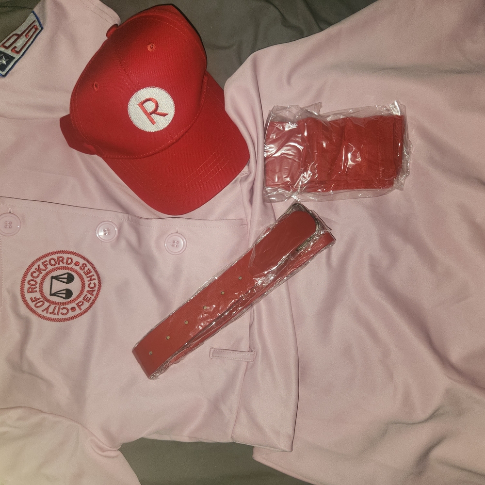 Red and Pink Rockford Peaches Costume Set